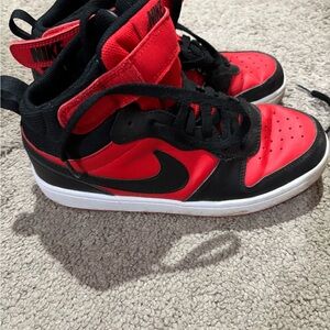 Nike Kids Black and Red High-Top Sneakers